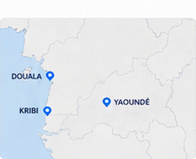 Carte Douala Kribi Yaoundé